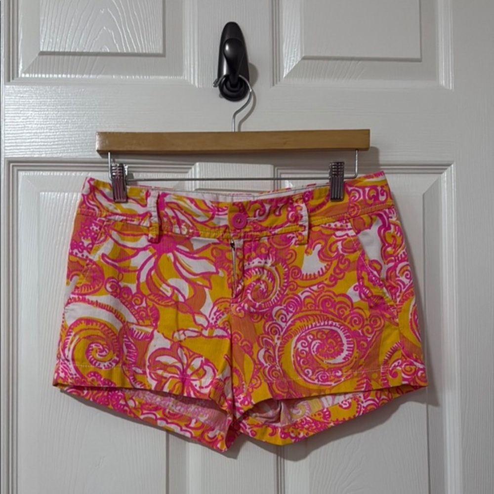 Lilly Pulitzer High Waist Pink and Yellow Shorts